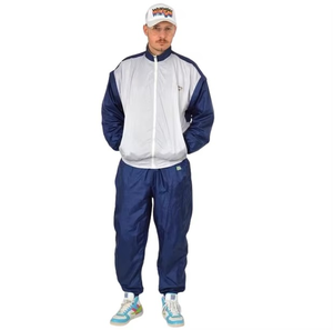 Venta al por mayor de chándal de nailon para hombre personalizado con logotipo unisex cortavientos conjunto sostenible Suana chándal contraste de color - Product Image 2