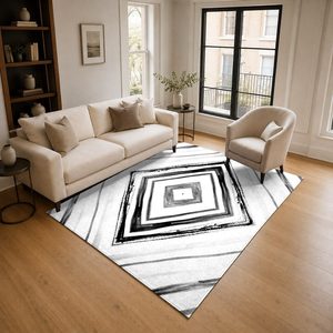 Tapis de salon LXDP-0552 gris argenté traditionnel oriental imprimé numériquement en chenille, lavable en machine, antidérapant - Vente en gros - Product Image 2
