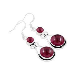 Boucles d'oreilles pendantes en grenat avec pierres précieuses Boucles d'oreilles en argent sterling massif 925 pour femmes et filles Boucles d'oreilles pendantes Bijoux en argent - Product Image 1