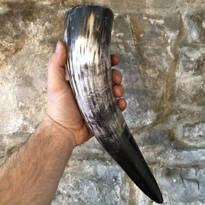 Cuerno para beber natural vikingo de alta calidad pulido ecológico cuerno de búfalo diseño animal - Product Image 1