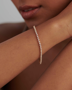Pulsera de Diamantes Cultivados en Laboratorio con Certificación IGI, Corte Brillante Redondo, Oro Amarillo, Rosa o Blanco de 10K, 14K o 18K, Joyería de Lujo para Mujer - Product Image 6