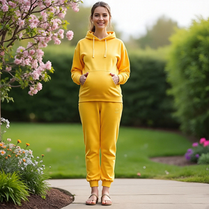 Sweat à capuche et pantalon de survêtement pour femmes Survêtement de maternité pour femmes Grossesse Allaitement Jogging zippé Survêtement pour femmes - Product Image 2