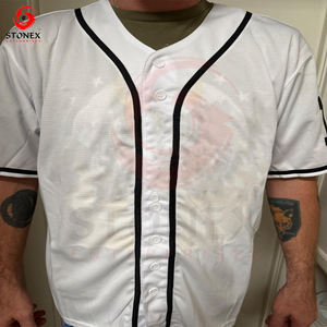 Camiseta de Béisbol Deportiva Unisex de Talla Grande con Logotipo Personalizado al por Mayor, Sublimación, Secado Rápido, Transpirable, Bordado Personalizado - Product Image 1