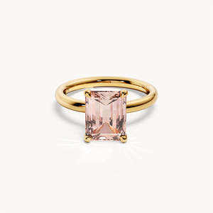 แหวนโรซี่ชุบทอง 14k ประดับเพชรซิร์คอน สำหรับงานแต่งงาน - Product Image 2