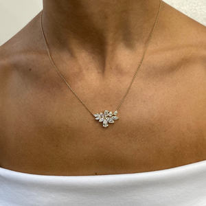 Haut de gamme poire et marquise VVS Lab Grown Diamond 14k Solid Gold Necklace Women Fine Wedding Jewelry Manufacturing From India - Product Image 3