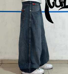 กางเกงยีนส์ขายาวขากว้างแบบทอแนวสตรีทสูงผ้าเดนิมผ้าฝ้าย100% 20ชิ้นผ้ายีนส์ทำลายผ้าซักออกแบบได้ตามต้องการ - Product Image 5