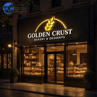 Enseigne LED personnalisée avec logo d'entreprise, en acier inoxydable, étanche IP65, pour extérieur, fabrication directe d'usine