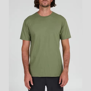 T-shirt vert personnalisé coupe ajustée Impression logo T-shirt uni brodé de haute qualité T-shirt personnalisé grande taille pour hommes - Product Image 4