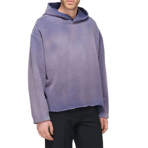 Sweat-shirts décontractés pour hommes, hiver, délavés au soleil, 300 g/m², couleur unie, mélange de coton, basique, mode décontractée, vêtements délavés, vente en gros - Product Image 1