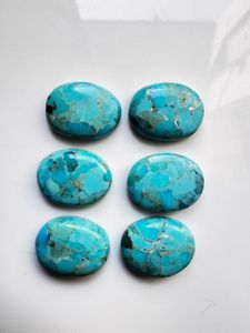 Gema Suelta Pulida de Cabujón Azul Turquesa, Corte Ovalado, Sintética (Creada en Laboratorio), 3x4 10x12 mm, Tamaños Personalizables, para Joyería - Product Image 6