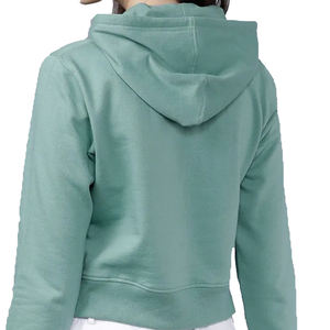 Top corto de moda para mujer sudaderas con capucha para High Street Drop Shoulder Knitted Short Length Crop Top Hoodies - Product Image 6