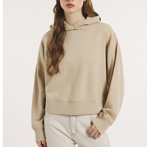 เสื้อฮู้ดออกกำลังกายแขนยาวสำหรับผู้หญิง คุณภาพพรีเมียมแบบใหม่ ทรงครอปพอดีตัว เหมาะสำหรับฤดูหนาว รับสกรีนโลโก้ - Product Image 5