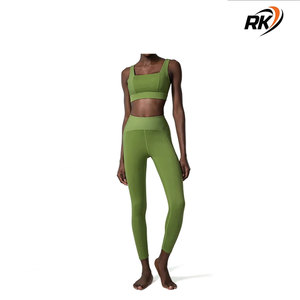 Ensemble de soutien-gorge de sport et de leggings de yoga pour femmes, taille plus, réversible, imperméable, élastique, sans couture, côtelé, col montant - Product Image 6