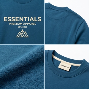 เสื้อสเวตเชิ้ตคอกลมผู้ชาย คุณภาพส่งออก สีเขียวอมฟ้า ทรงปกติ พิมพ์ลาย สวมใส่สบายๆ ในฤดูใบไม้ร่วง ผลิตจากผ้าฝ้าย 100% - Product Image 6