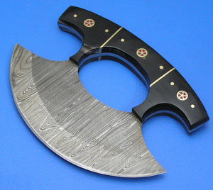 Cuchillo Ulu KBS GOODS Hecho a Mano, Cuchillo de Chef de Acero de Damasco, Mango de Madera, Ecológico, Duradero, para Carnicerías y Preparación de Comida Rápida - Product Image 3