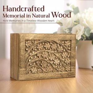 cremation <b>Wood</b> <b>Urns</b> <b>for</b> Human <b>Ashes</b> with decorative natural <b>wood</b> with custom design available - Product Image 4