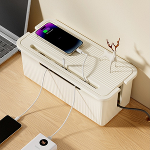 Countertop lưu trữ cáp hider hộp dây nhựa quản lý tổ chức có nắp đậy cho phòng tắm phòng khách công cụ sử dụng cho bàn - Product Image 4