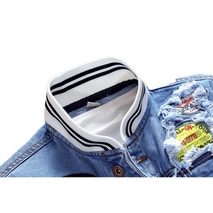 แจ็กเก็ตผ้ายีนส์แขนยาวเข้ารูปปักลายสไตล์สตรีทแวร์สำหรับผู้ชาย - Product Image 5