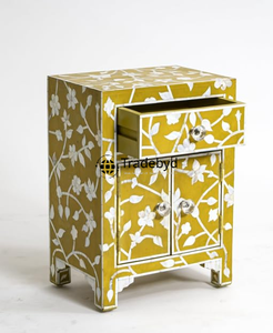 Meuble de chevet élégant en incrustation d'os pour chambres classiques et contemporaines par Tradebyd Bone Inlay Console Inspiration - Product Image 5