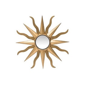 กระจกติดผนังทรงกลมกรอบเหล็กตกแต่งผนังรูปดวงอาทิตย์สีทองแนววินเทจสไตล์ยุโรปสำหรับห้องนั่งเล่น - Product Image 1