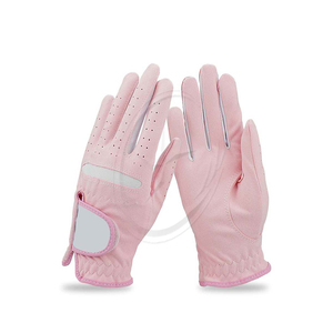 ถุงมือกอล์ฟของผู้หญิงสีชมพูไมโคร-นุ่มระบายอากาศได้ป้องกันการลื่นซ้ายและขวา - Product Image 1