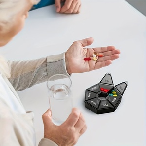 8,3*8,3*1,7 cm 7 rejilla semanal píldora anticonceptiva caja de almacenamiento dividida colorido viaje al aire libre píldora organizador comida joyería píldora monedero - Product Image 5