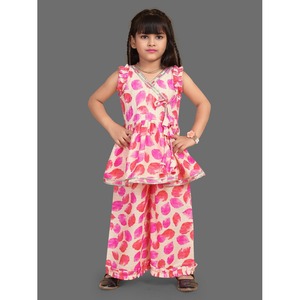 Conjunto de Kurta Étnica para Niñas, Tejido Suave, Ropa de Fiesta de Verano, Elástica, de Secado Rápido, Pantalones a Juego, Venta al Por Mayor - Product Image 2