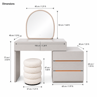 Meuble de Salle de Bain Moderne Européen de Luxe, Bois Massif, Finition Beige, Miroir Éclairé, Armoire de Rangement, Mobilier de Chambre Haut de Gamme