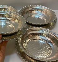 Assiette de luxe exclusive turque faite à la main en cuivre, métal antique doré, plateaux de service décoratifs sûrs, bol pour les fêtes