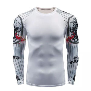 Rashguard de sport haut de gamme OEM 2025, couleur personnalisée, unisexe, compression, anti-UV, manches longues, séchage rapide, polyester/spandex 220g - Product Image 4