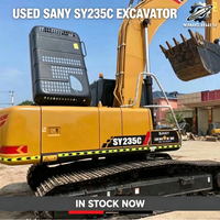 Excavatrice sur chenilles Sany SY235C de 24 tonnes, pelleuse moyenne avec moteur Isuzu 6BG1, d'occasion, pour travaux de terrassement et construction chinoise