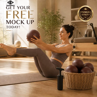 Ballon de Pilates anti-éclatement 25 cm (8''9'') pour exercices de gym, équilibre et yoga – Ballon de stabilité souple et gonflable pour débutants et entraînement du tronc