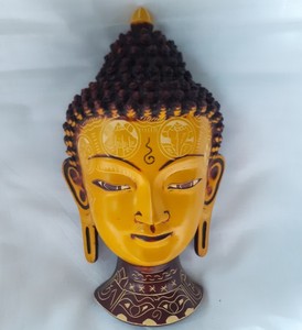 Resin Decorative Buddha <b>Head</b> Religious Angel Sculpture Hand Painted Models for Home Decoration for Craft Gift Use Buddhism <b>Style</b> - Product Image 1