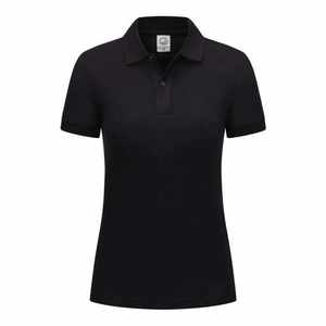 Logotipo personalizado de las mujeres señoras Polo camisetas 2 botones Placket teñido para combinar botones Polo Shirt - Product Image 2