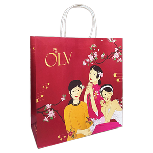 Sac cadeau en papier personnalisé avec poignées sac en papier sacs de remerciement pour Boutique Personalizadas Bolsas De Papel Kraft Al Por Mayor - Product Image 1