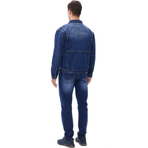 Nouvelle veste en jean en coton à capuche vintage pour homme, style décontracté, couleur unie, col à revers, fermeture éclair sur le devant, jeans - Product Image 3