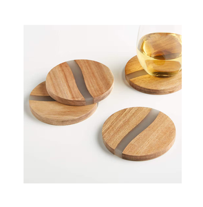 Belle conception bois et résine sous-verres meilleur produit de qualité Restaurant Table à manger bois thé tasse caboteur cuisine utilisation - Product Image 6