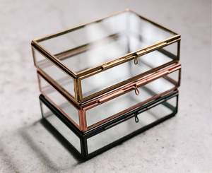 Elegant Brass and Glass <b>Box</b> with a Timeless Design Perfect for Storing Jewelry <b>Keepsakes</b> or Decorative Accents - Product Image 2