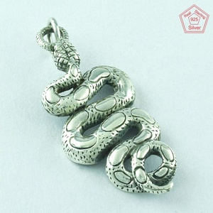 Pendentif serpent en argent massif. 925, pendentif Animal en argent massif, bijoux de mode - Product Image 2