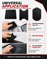 Kit de raclettes fines en fibre de carbone KUNAISI, 3 pièces, grattoirs multi-formes pour l'installation de film vinyle et de protection de peinture (PPF) automobile