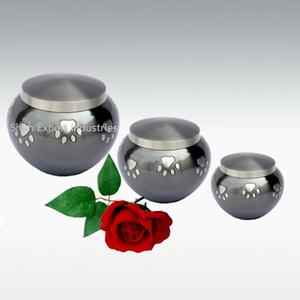 Ensemble de 3 urnes de crémation pour animaux de compagnie en laiton avec empreinte de patte pour chats et chiens - Product Image 3