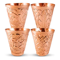 Ensemble cadeau de tasses à bière en cuivre Falah International, tasse à boire en cuivre martelé, gobelet réutilisable, écologique, vaisselle de bar, tasse en cuivre