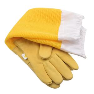 Gants de protection pour apiculteurs en peau de mouton, poignet élastique ventilé, manches longues de 36 cm, empêchent l'hibernation - Product Image 1