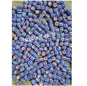 Beads for jewelry making glass Red/blue/white striped chevron glass beads Colorful Glass Beads For Womens