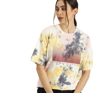 เสื้อยืดคอกลมแขนสั้นผู้หญิงผ้าคอตตอนทรงหลวมใส่สบายระบายอากาศได้ดีใส่ได้ทุกวันสำหรับฤดูร้อน - Product Image 1