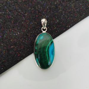 Collar con Colgante Bohemio de Plata de Ley 925 Chapado en Oro con Crisocola y Malaquita Natural de Moda para Mujer - Product Image 5