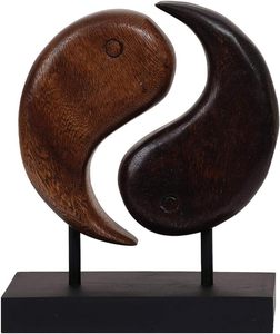 Support de décoration de table en bois marron mangue, en forme de logo Taekwondo, pour marque privée, style rustique, excellente qualité - Product Image 1