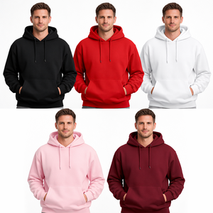 Custom Autumn <b>Hoodies</b> Cropped Wholesale Mens Premium 100% Cotton <b>Fleece</b> Kangaroo Pocket <b>Oversized</b> Fit Custom Colors - Product Image 5