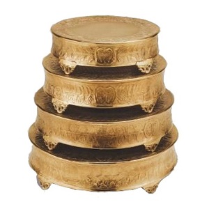 Support de gâteau en métal décoratif fait à la main décoration de fête de mariage d'anniversaire écologique support de service de gâteau imprimé en émail - Product Image 6