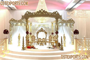 Magnífica Decoración de Boda India con Mandap de Madera, Mandap de Madera Maharaja para Bodas Grandes, Mandap Raj Mahal para Bodas Gujarati en el Reino Unido - Product Image 2